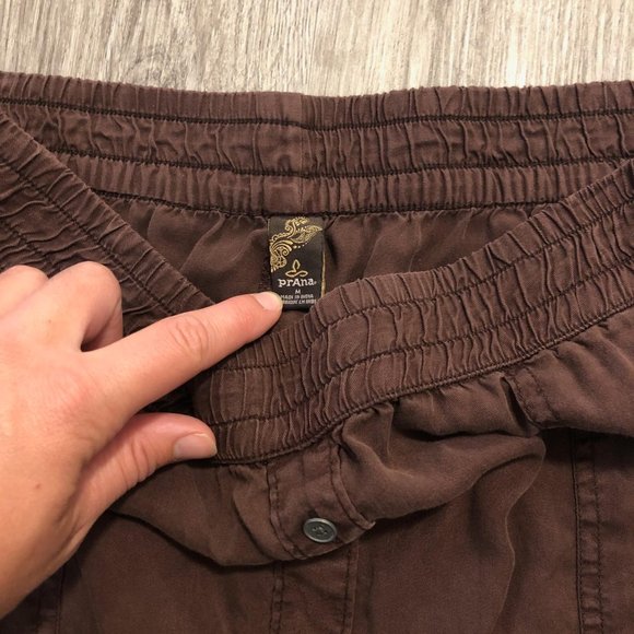 Prana Shelly Button-front Skirt, Maroon M - Picture 3 of 3